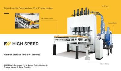 Melamine Laminated Short Cycle Hot Press Machine Faced Pb/MDF/Chipboard