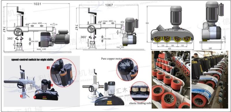 Automatic Power Feeder Milling Machine / Power Feeder for Woodworking/ 4 Roller 8 Speed Woodworking Machine Heavy Ring Power Feeder for Spindle Moulder