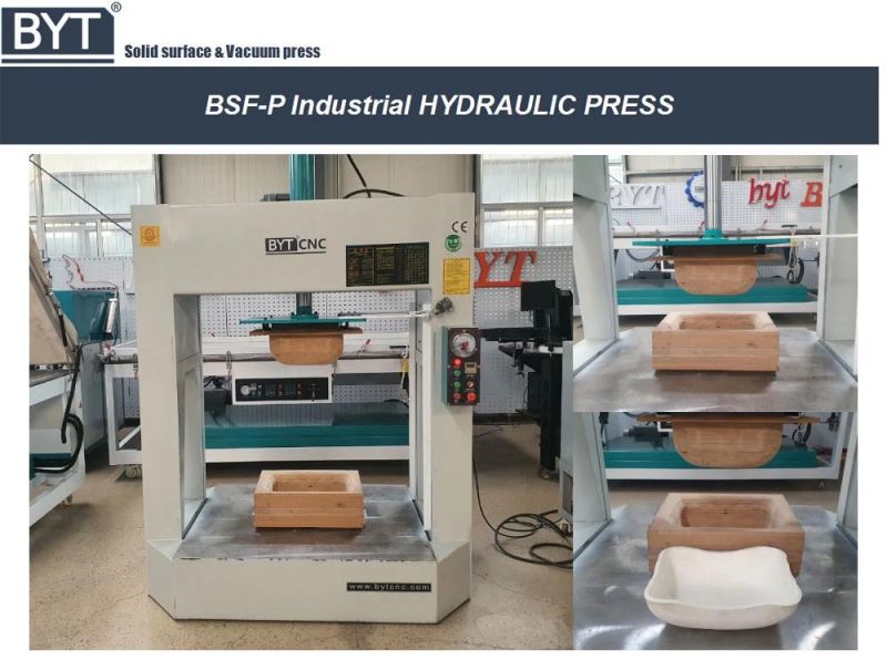 Bytcnc Corian Solid Surface Hydraulic Press Machine for Corian Thermoforming Washing Basin Press Making Thermoform Solid Surface