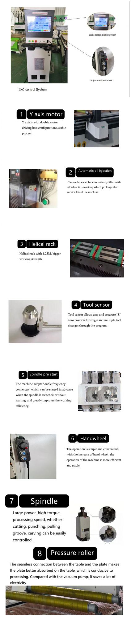 Atc Wood MDF Working Engraving Drilling Cutting Router CNC Machine Four Processes Wood Engraving Machine