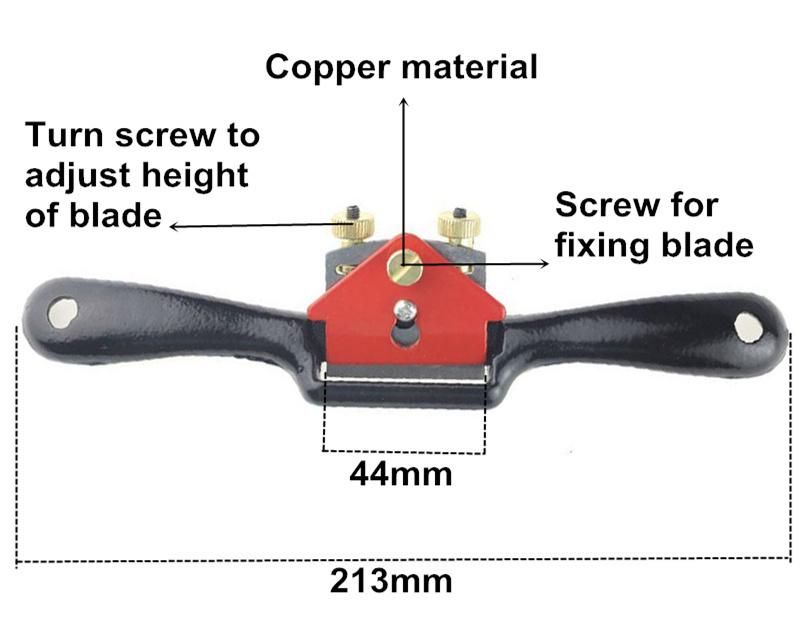 9"/215mm Adjustable Hand Planer Woodworking Cutting Edge Planer Screw Spoke Shave Manual Woodworking Hand Tools