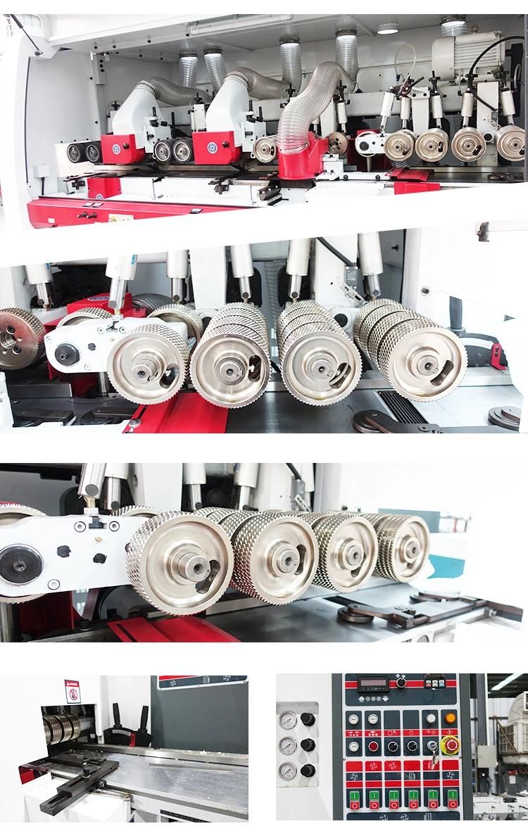 ZICAR 6 spindle 6 head planer for woodworking machine 4 sided wood planer machine