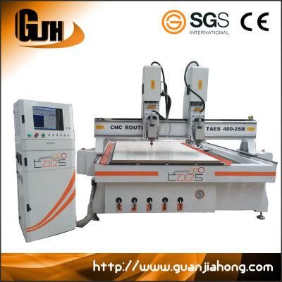 2D and 3D, Flat Carving, Round Carving, Engraving Machine, Two Spindle Wood CNC Router 1325-2