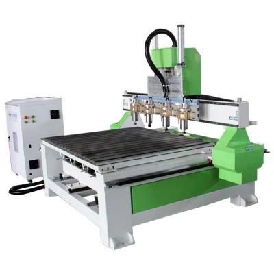 China Hot Sale 3D Wood Relief Carving 1325/1825 CNC Router 4/6/8/10 Heads Wooden Machine