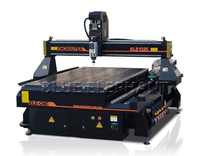 Blue Elephant 1325 4 Axis Wood Cutting CNC Machine / 3D Engraving Machine