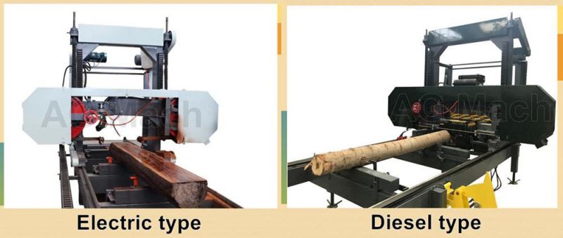 Mobile Timber Wood Cutting Band Saw Machine, Horizontal Portable Band Sawmill
