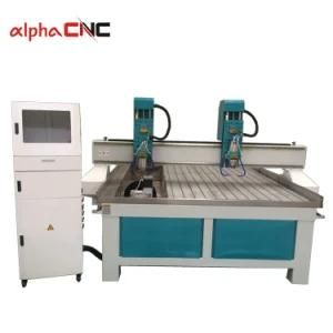 Ready to Ship! ! CNC Router 4 Axis with Rotary Axis 2 Spindles, Water Tank for Stone Wood Acrylic
