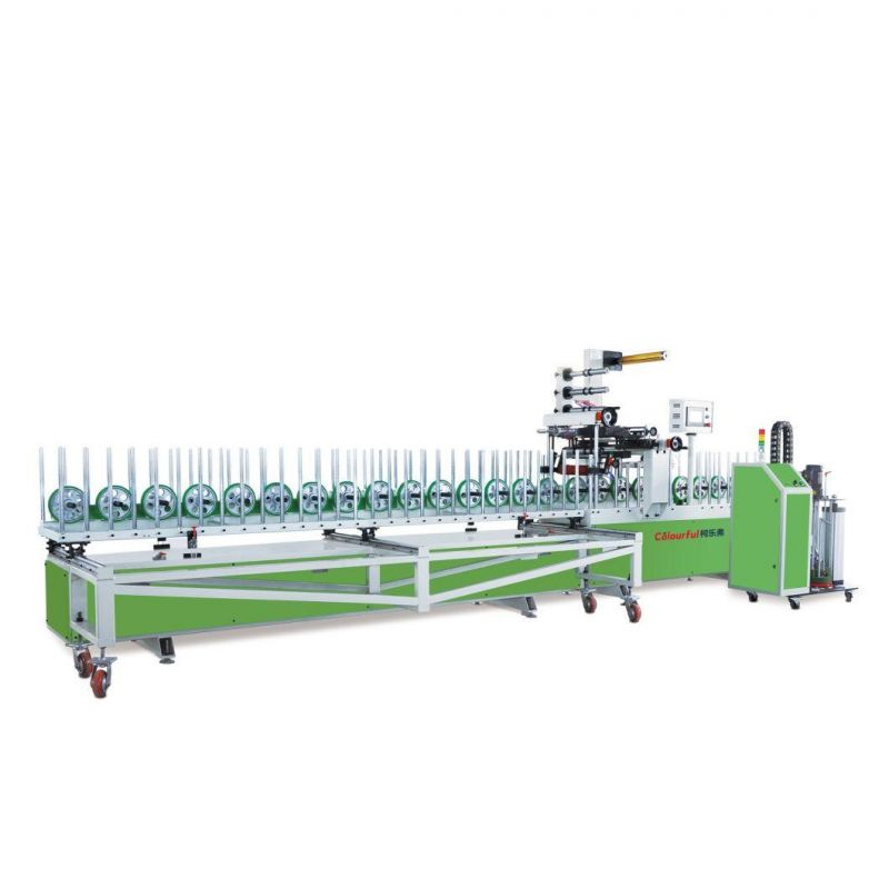 High Quality PUR Adhesive Veneer Profile Wrapping Machine for PVC Film Wood Working Hot Melt Glue PUR Wrapping Machine