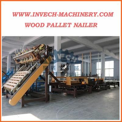 Four/Three Stringer Wood Pallet Naling Machine with Auto Stacking