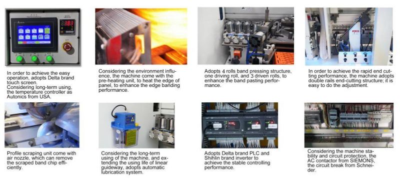 Automatic Edge Banding Machine Compact with Double Trimming, Scraping and Buffing.