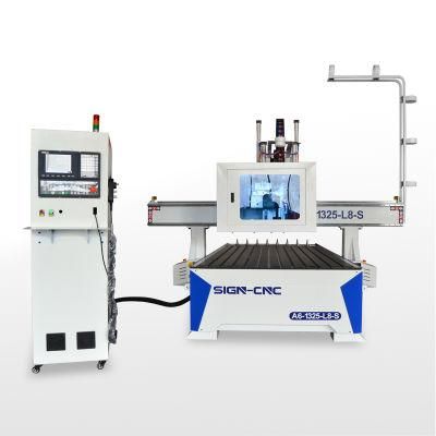 Sign-CNC A6-1325-L8-S Linear Atc CNC Router with Saw Cutting