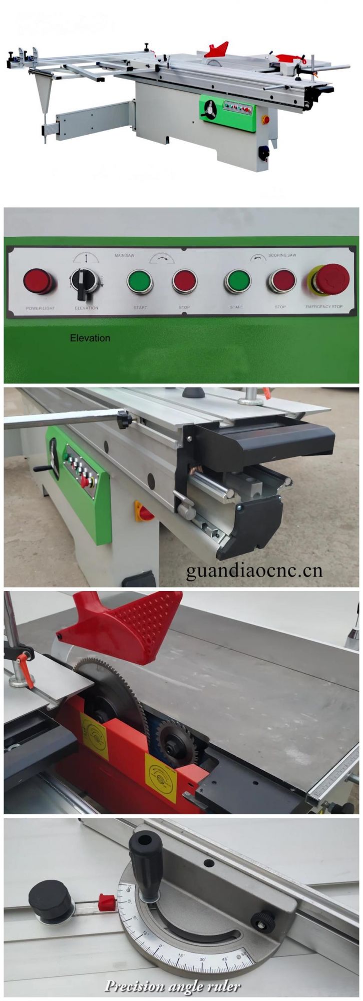 Woodworking Machinery 45 Degree Cutting Sliding Table Panel Saw