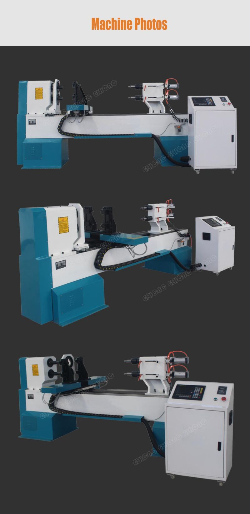 Two-Axis 1516 CNC Wood Lathe, Automatic Turning Machine