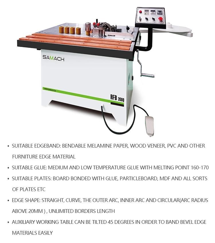 Small Curved Mini Edgebander Woodworking Curve Linear Edge Banding Machine