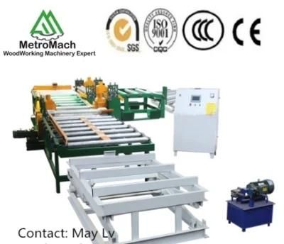 Automatic Woodworking Plywood Roller Conveyor Edge Trimming Cutting Saw