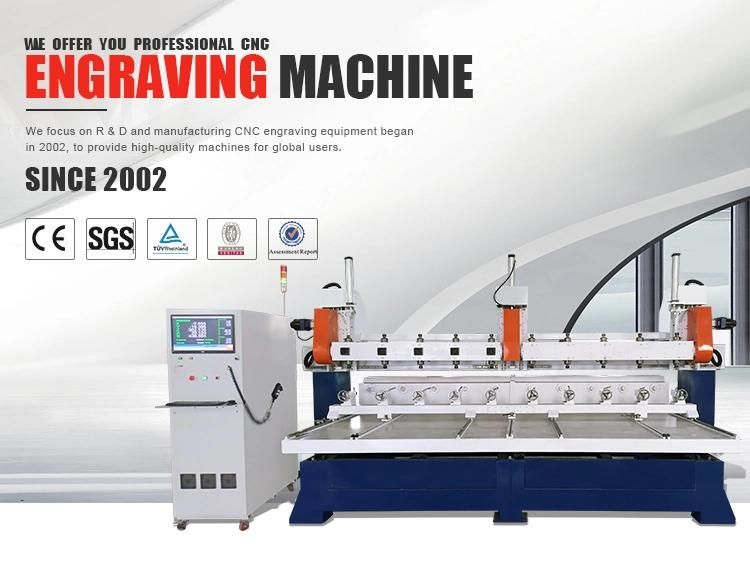 10 Heads 10 Rotary Simultenous 5 Axis CNC Wood Carving Router Machine