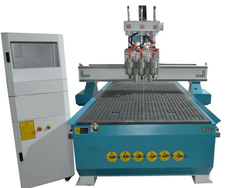 Multi Heads Wood CNC Router Machine Six Spindles Woodworking