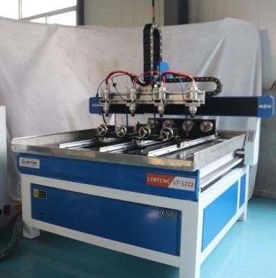 4 Axis CNC Router Machine with Multi-Rotary / CNC Wood Carving Multi Head 4 Spindles