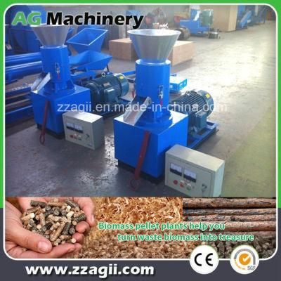 Small Biomass Wood Waste Flat Die Pelletizing Machine for Sale