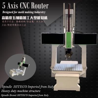 5 Axis 360 Degree Spindle Rotary for 3D Model Making Center CNC Router