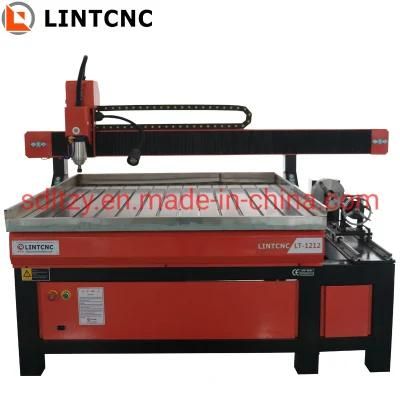 Woodworking 3kw 1200*1200mm CNC Router with Side Rotary Axis for Cylinders Wood Aluminum 1212 1313 9012 6090 1218 1224 4 Axis