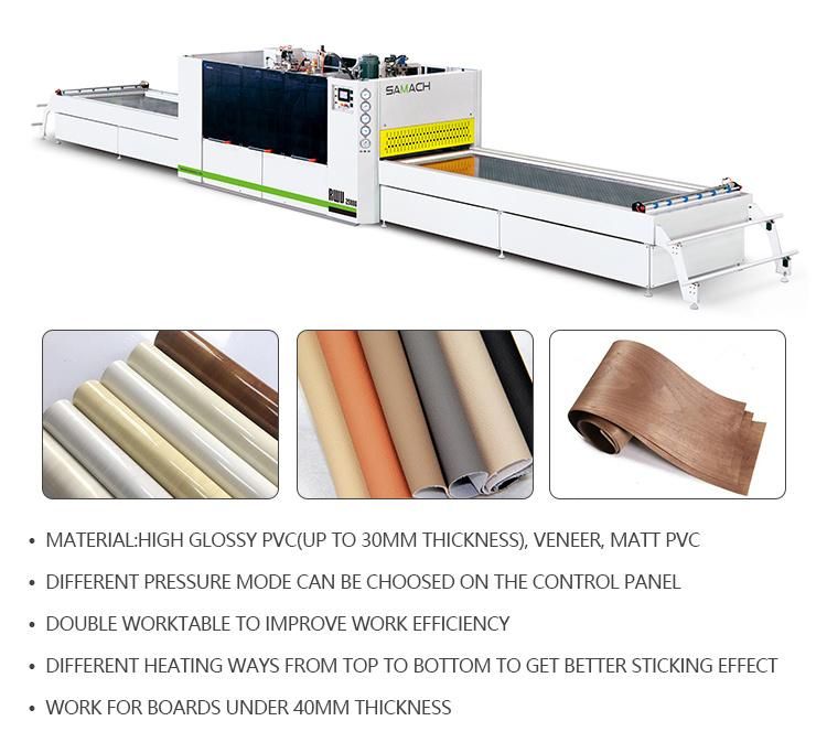Woodworking PVC Wrapping Machinery Positive & Negative Membrane Press Machine