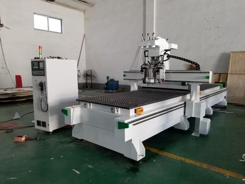 Syntec 6mA Control Atc Double Head CNC Router with Drilling Spindle