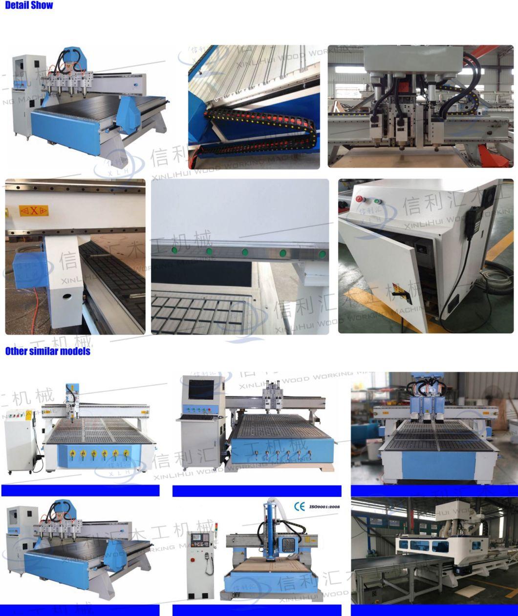 Four Heads Atc Automatic Tool Changing PVC Door Plywood PCB Making Wood Carving Machine for Marble / Granite/ Bluestone Cutting Carving_Machine School Furniture