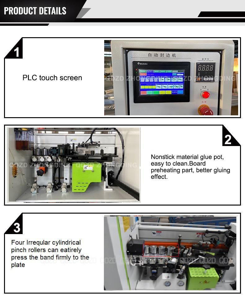 Kdt Style Automatic PVC Edge Banding Machine with 5 Functions