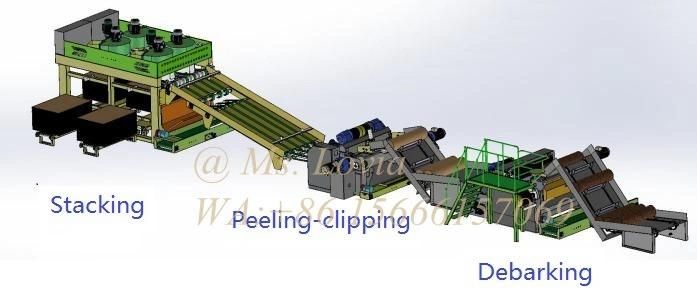 Automatic Core Veneer Peeling Line with Veneer Stacker