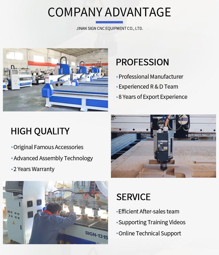 Wood CNC Router Machine Jinan Sign CNC A2 Series 1325 Engraving and Cutting Machine