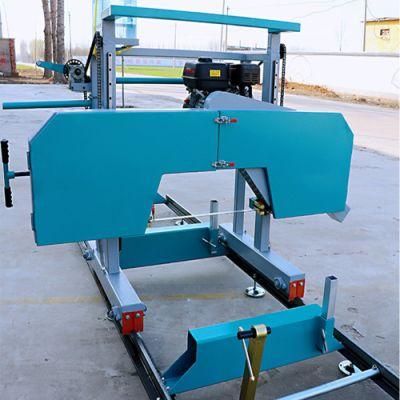 Ht Brand Gasoline Engine 9HP Sawmills Portable Bandsaw Mill with Mobile Wheels Log Cutting Sawmill