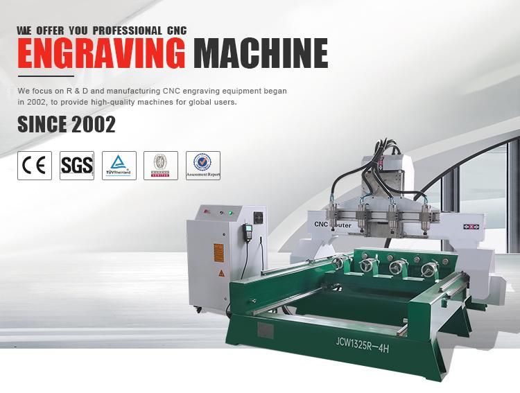 High Quality 4 Axis 4 Head Rotary 3D CNC Wood Carving Machine, CNC Router