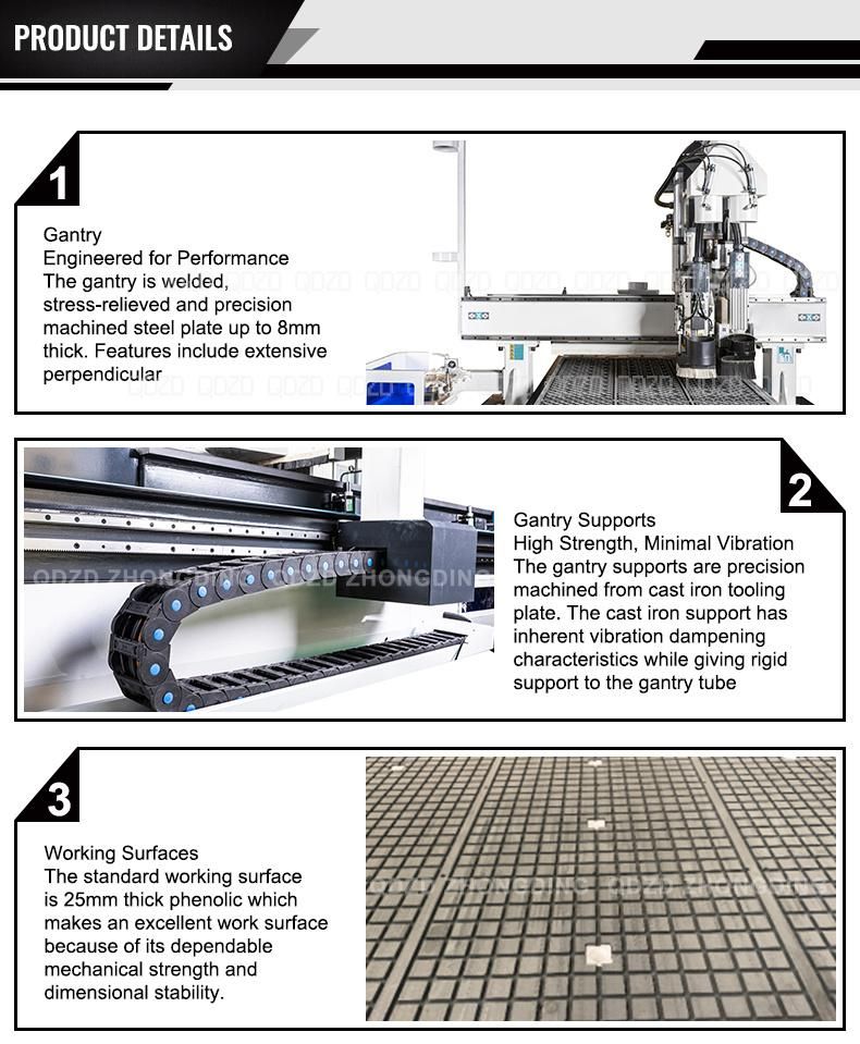 1325 1530 2030 Woodworking Atc CNC Router Machine with 9kw Hqd/Hsd Spindle