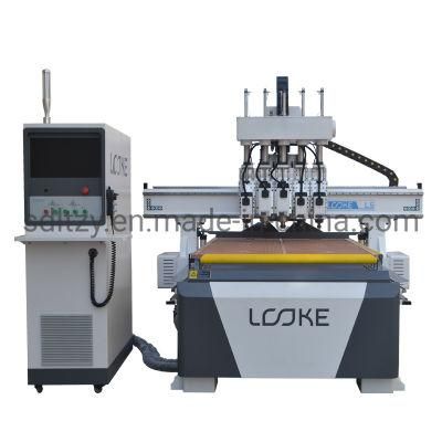 Multi-Heads Woodworking 380V Vacuum Table Wood CNC Router 1325 1530 2030 with 3 Axis