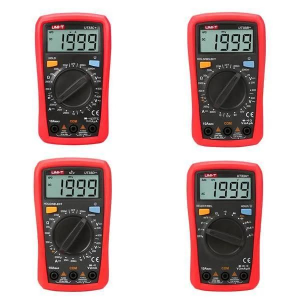 Black and Red, Plastic + Metal, Resistance Capacitance Temperature Pocket Multimeter, No Battery I263256A1