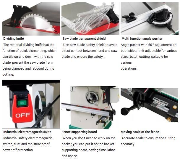 Cast Iron Cabinet Saw with 30′ ′ Panel Saw Table Saw for Woodworking Sliding Table Saw