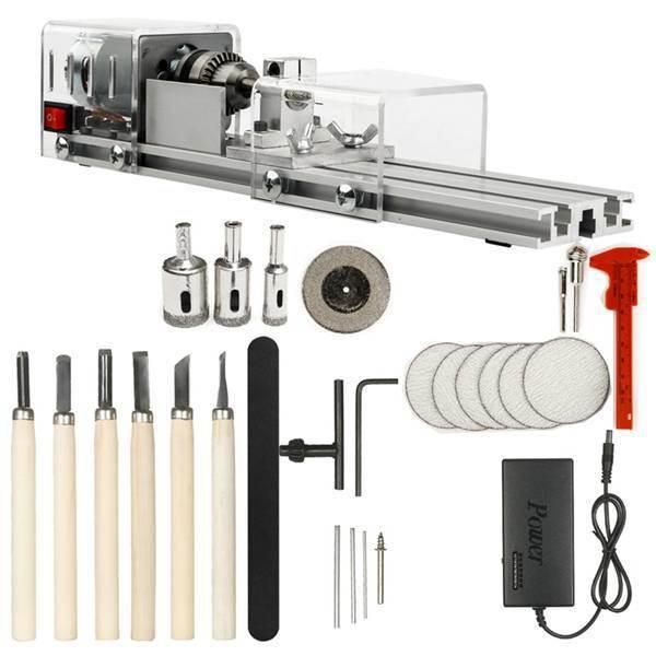 Mini DIY Woodworking Lathe Micro Bead Small Lathe Grinding Polishing Cutting Car Bead Ball Bead Machine