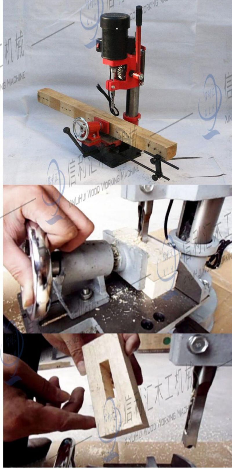 Mortising Machine for Various Types of Holes for Sharpener and Tool Shop Drilling Rig, Machinery Work Wood Industrial Workshop Hand Tools