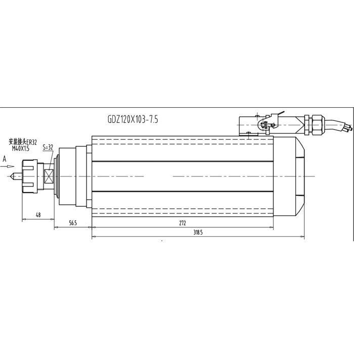 Er32 Collect 7.5kw Air Cooled Spindle CNC with 18000rpm Spindle CNC