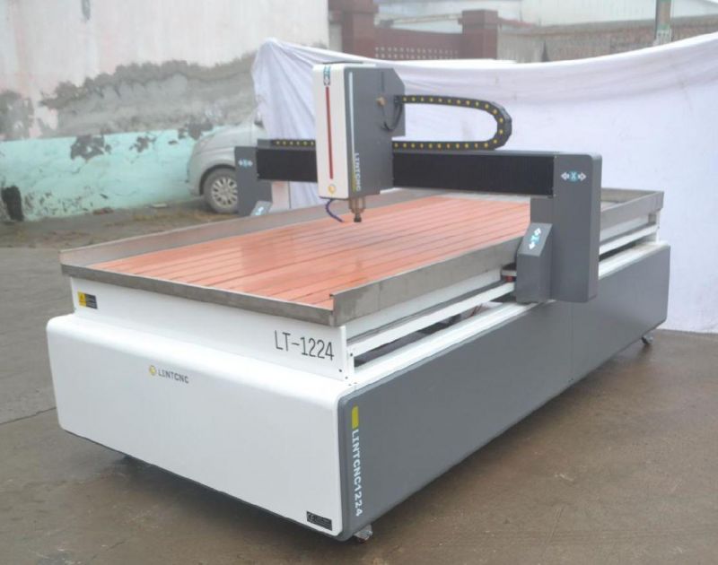 China 2.2kw CNC Router Metal Cutting Machine 1212 1224 for Aluminum Brass Wood with Mach3 Control Vacuum Table