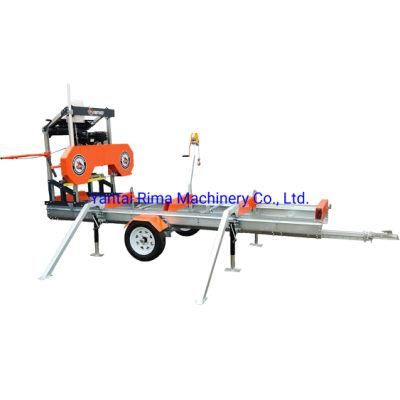 Ready to Ship Mobile Portable Gasoline / Electrical Bandsaw Sawmill for Wood Working and Board Cutting with TUV Ce Portable Sawmill Band Saw