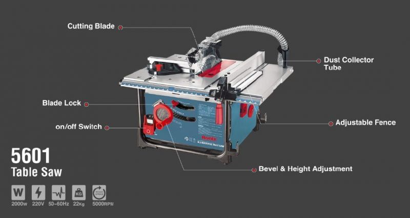 Ronix 5601 2000W Multi-Functional Wood Working Carpenter Electric Sliding Track Table Saw