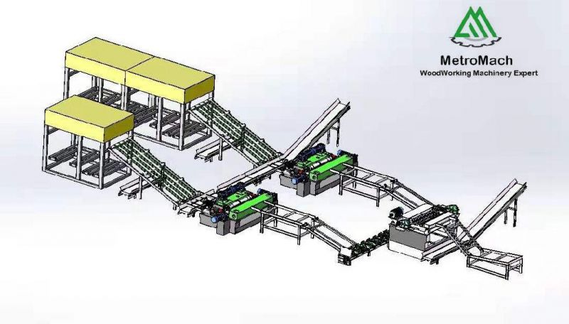 Automatic Woodworking 8FT Plywood Log Rounding Debarker Peeling Machine