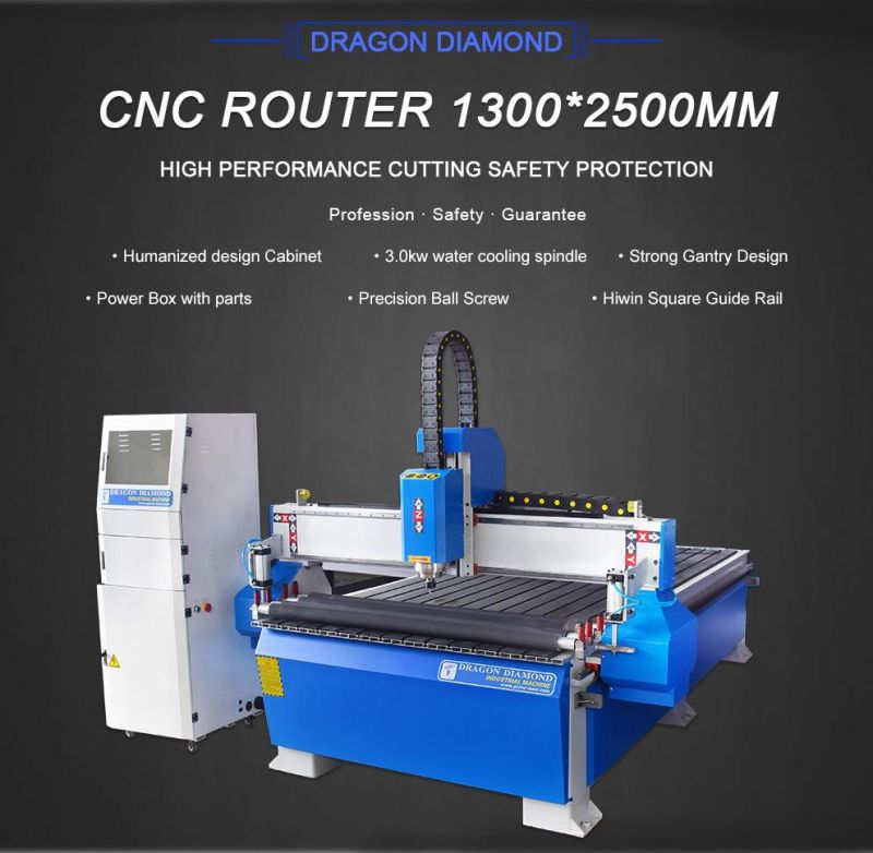 3D Woodworking Furniture CNC Engraving Cutting Carving 3 Axis Wood Router 1325 CNC Machine