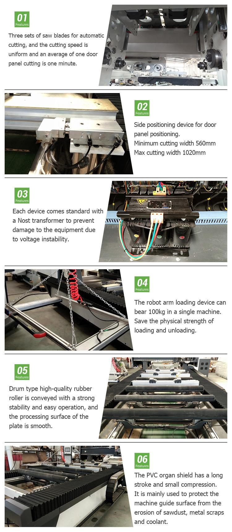 Fully Automatic Four Sides Edge Trimming Saw CNC Cutting Machine for Plywood for Door Making