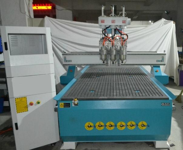 4.5kw Multi-Head Spindle 1300*2500mm Furniture Wood Automatic Tool Change Cutting Engravin 1325 CNC Router Machine  for Sale