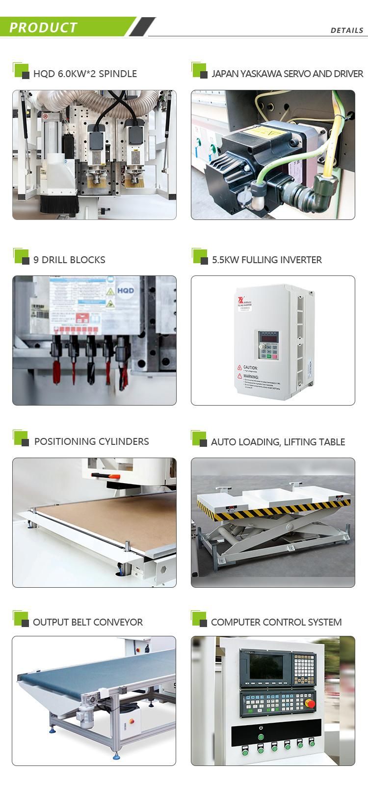 Double Spindle Wood Furniture CNC Router Producing Line