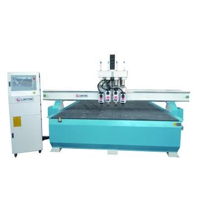 Three Heads Pneumatic Tool Change CNC Router 2030 for Wooden Door Making