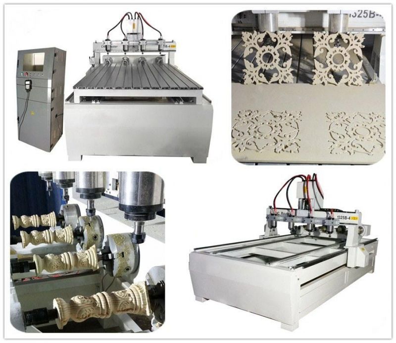 2D&3D Engraving, 4 Axis, PMI Rail Guild and Screw, Stepper, 1325 Multi Spindles Furniture CNC Router